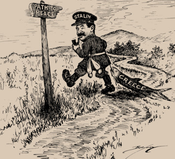 Path to Peace (The Evening Star, August 27, 1946) , 1946. Creator: Berryman, Clifford K. (1869-1949).