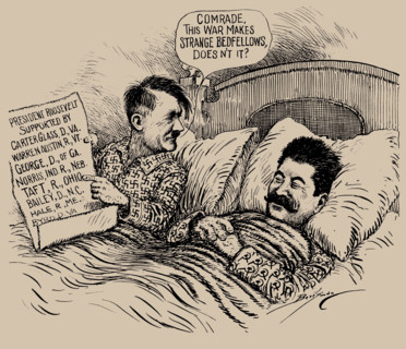 Comrade, this war makes strange bedfellows, doesn't it? , 1939. Creator: Berryman, Clifford K. (1869-1949).