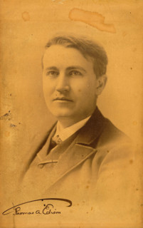 Portrait of Thomas Alva Edison (1847-1931), before 1900. Creator: Falk Studios, New York  .