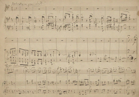 Autograph manuscript of the Variations on a Rococo Theme in A major, Opus 33, 1877. Creator: Tchaikovsky, Pyotr Ilyich (1840-1893).