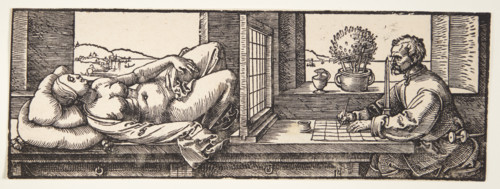 Draughtsman Drawing a Reclining Nude, 1525. Creator: Dürer, Albrecht (1471-1528).