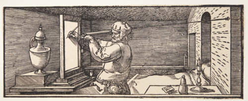 Draughtsman drawing a vase, 1525. Creator: Dürer, Albrecht (1471-1528).