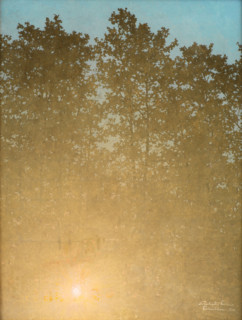 Sunset. Fontainebleau, 1900. Creator: Schønheyder Møller, Valdemar (1864-1905).