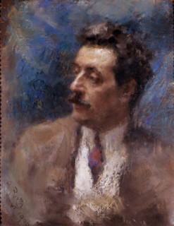 Portrait of the Composer Giacomo Puccini (1858-1924), 1906. Creator: Rietti, Arturo (1863-1943).