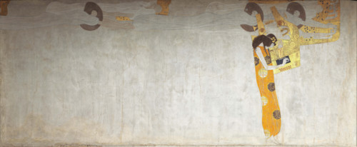 The Beethoven Frieze: "The Longing for Happiness Finds Appeasement in Poetry", Panel 7, 1901. Creator: Klimt, Gustav (1862-1918).