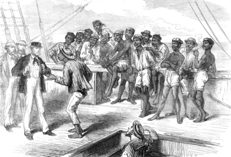 Voyage to the Gold Coast...a negro strike at Sierra Leone, 1874. Creator: Unknown.