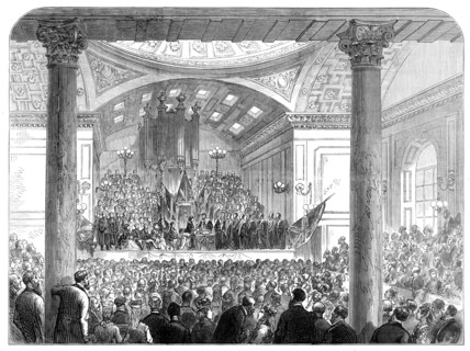 Presentation of the Freedom of the City of Edinburgh to Baroness Burdett-Coutts, 1874. Creator: Unknown.
