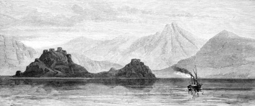 Pharaoh's Island (Jesirat Firaou), with Jebel-El-Nur, 1874. Creator: Unknown.