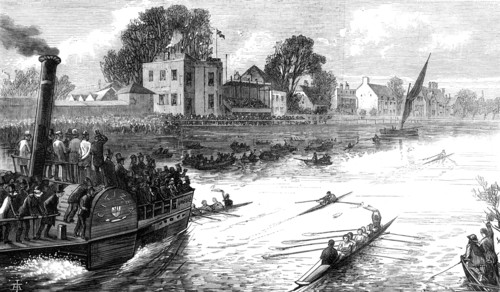 Scullers' race for the Championship of the Thames: the finish, 1874. Creator: Unknown.