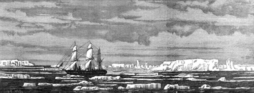H.M.S. Challenger among icebergs, 1874. Creator: Unknown.