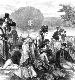 A sketch at Henley Regatta, 1874. Creator: Unknown.
