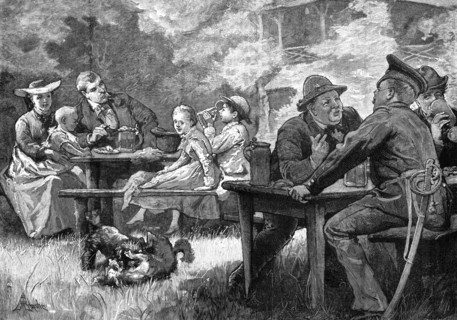 In the English Garden at Munich, 1881. Creator: Eugène Froment.