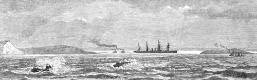 The White Star steam-ship Britannic aground off Kenmore, coast of Wexford, 1881. Creator: Unknown.