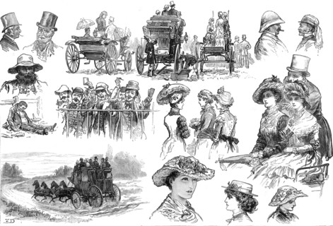 Sketches at Sandown Park Races, 1881. Creator: Unknown.