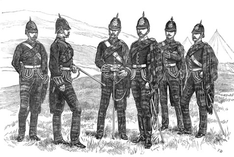 Review of the Scottish Volunteers: officers of the 1st Aberdeenshire Rifle Volunteers, 1881. Creator: Unknown.