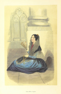 Young woman in church, 1848. Creator: Adolphe François Pannemaker.