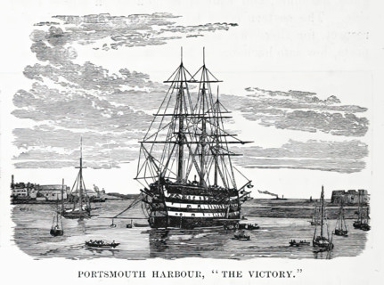 Portsmouth Harbour, "The Victory", 1892.  Creator: Unknown.