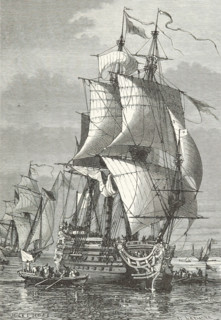 Triumph of Duquesne over Ruyter, at Messina, (1672), 1870. Creators: Jules-Achille Noel, C Laplante.