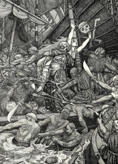 He saw two cities in a thousand boats all fighting for a woman on the sea, 1898. Creators: Louis John Rhead, George Woolliscroft Rhead.