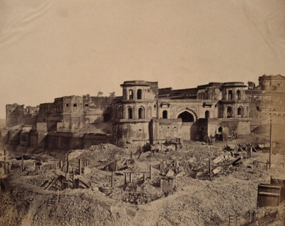 Lucknow, India: the Lucknow Residency in ruins: the Muchee Bawun and the Lucknow citadel, c1858. Creator: Felice Beato.