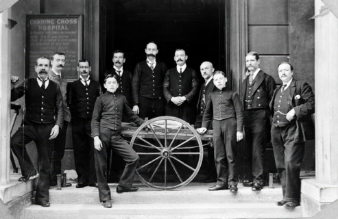 Charing Cross Hospital: portrait of the porters, 1906. Creator: Unknown.