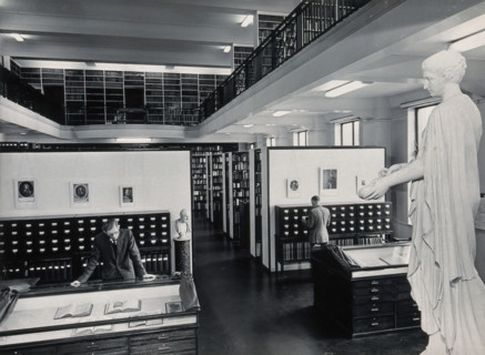 The Wellcome Building, Euston Road, London: the Hall of Statuary as adapted for the Library, c1960. Creator: Unknown.