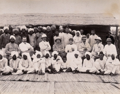 Patients who are about to be discharged from hospital, during bubonic plague outbreak..., 1897. Creator: Unknown.