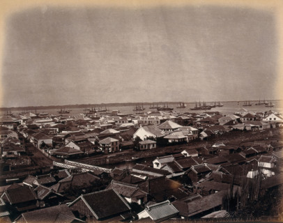 Yokohama, Japan: panoramic view of the native and European residences in Yokohama town..., c1873. Creator: William Pryor Floyd.