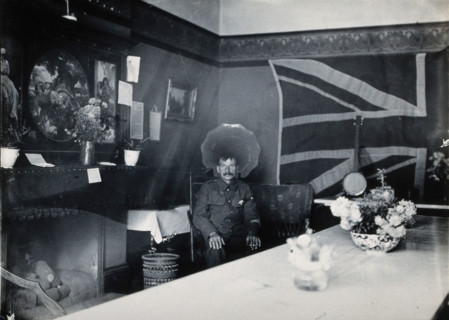 Holmleigh Auxiliary Military Hospital, Harrow: a soldier with amnesia sitting in a room..., c1922. Creator: Unknown.