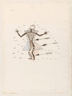 Human figure with arrows, (1855?).  Creator: Thomas Bateman.