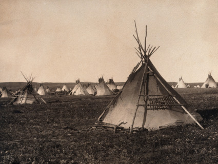 Plains Indian tipi, North America, 1900. Creator: Edward Sheriff Curtis.