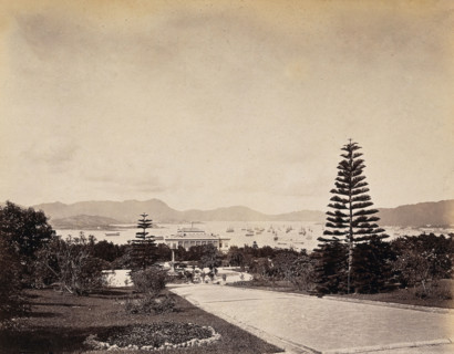 Botanical Gardens, Hong Kong, looking north to the harbour, c1873. Creator: William Pryor Floyd.