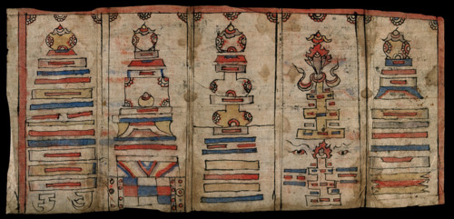 Tibetan paper charm consisting of five figures. Creator: Unknown.