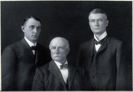 William Worrall Mayo with his sons Charles Horace Mayo (left) and William James Mayo..., 1930/1940. Creator: Unknown.