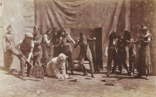 British airforce servicemen performing a sketch, striking an animated pose, 1918. Creator: Unknown.
