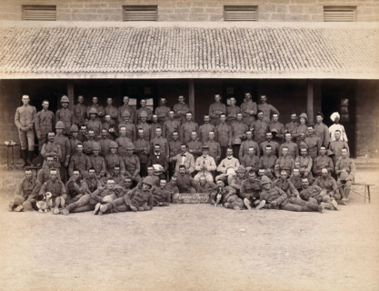 A group of volunteers involved with the Karachi Plague Committee, India, 1897. Creator: Unknown.