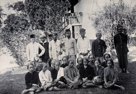 Sarawak: people of the Sibuyaus tribe from the Lundu region, c1900. Creator: Unknown.