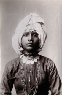 A young Hindu girl, perhaps a princess, in a studio setting, c1900. Creator: Unknown.