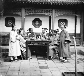 Peking, Pechili province, China: Manchu ladies at a meal table, 1869. Creator: John Thomson.