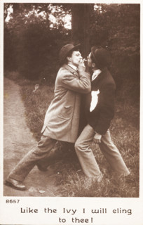 Two drunk men (played by actors) swear undying friendship, c1905. Creator: Unknown.