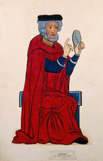 A man in mediaeval costume. Creator: Unknown.