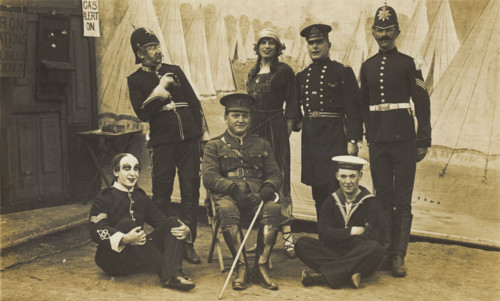 Characters on the set of a play, (between 1910 and 1919?). Creator: Unknown.