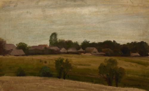 Village near Krakow, 1870. Creator: Heinrich Grabinski.