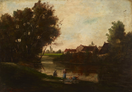 Landscape, 2nd half of 19th century. Creator: M Chalandre.