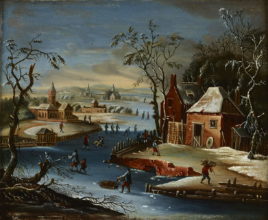 On a Frozen Canal, 1st half of 19th century. Creator: Unknown.