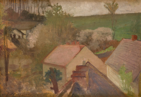 Countryside Landscape with Houses, between 1904-1908. Creator: Jacek Malczewski.