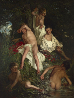Boys Bathing, 1877. Creator: Kazimierz Pochwalski.