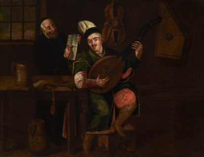 Bandura Player with a Jew, c1800. Creator: Michal Stachowicz.