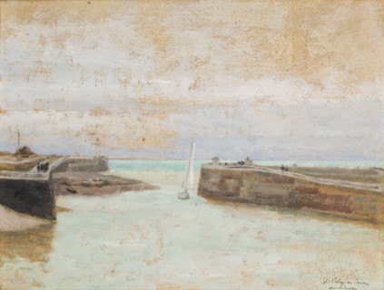 Entrance to the Harbour at St Valery en Caux, 1907. Creator: Jozef Pankiewicz.