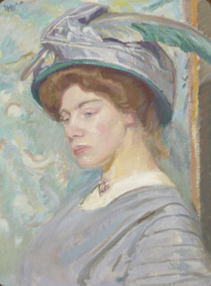 Portrait of Janina Stanislawska, 1908. Creator: Wojciech Weiss.